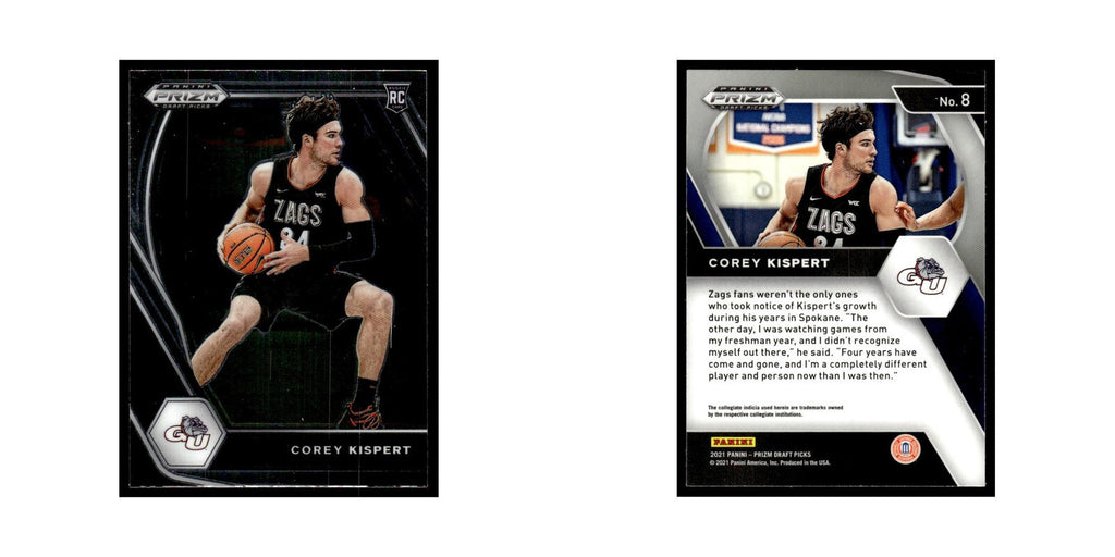 Corey Kispert Rookie 2021 Panini Prizm Draft Picks #8 Gonzaga Bulldogs NM