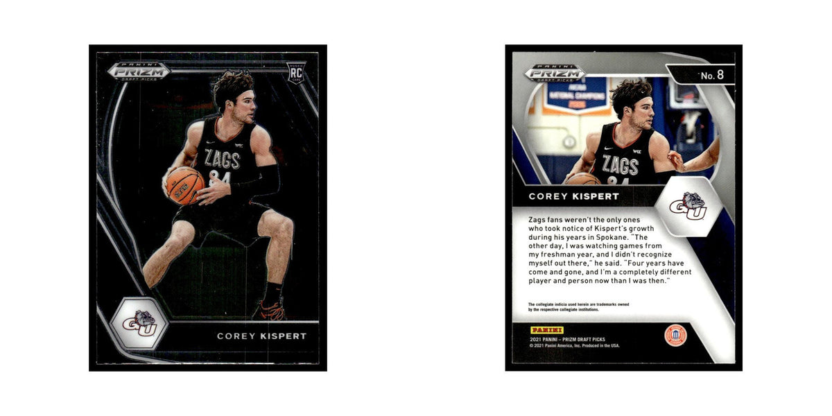 Corey Kispert Rookie 2021 Panini Prizm Draft Picks #8 Gonzaga Bulldogs NM