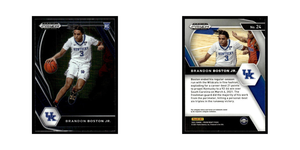 Brandon Boston Jr. 2021 Panini Prizm Draft Picks #24 Kentucky Wildcats NM
