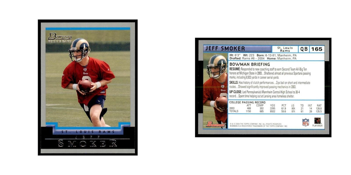 2004 Bowman Jeff Smoker RC Football Cards #165