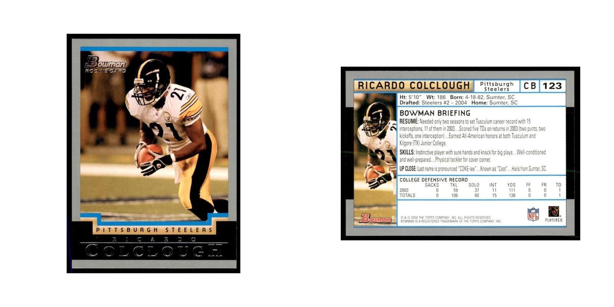 2004 Bowman Ricardo Colclough RC Football Cards #123