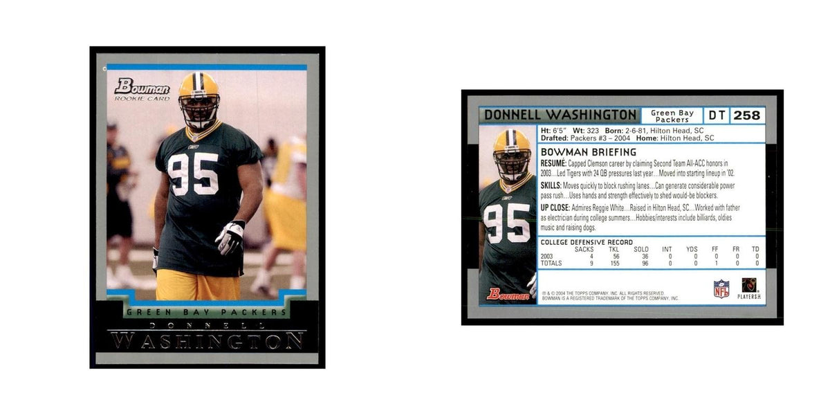 2004 Bowman Donnell Washington RC Football Cards #258