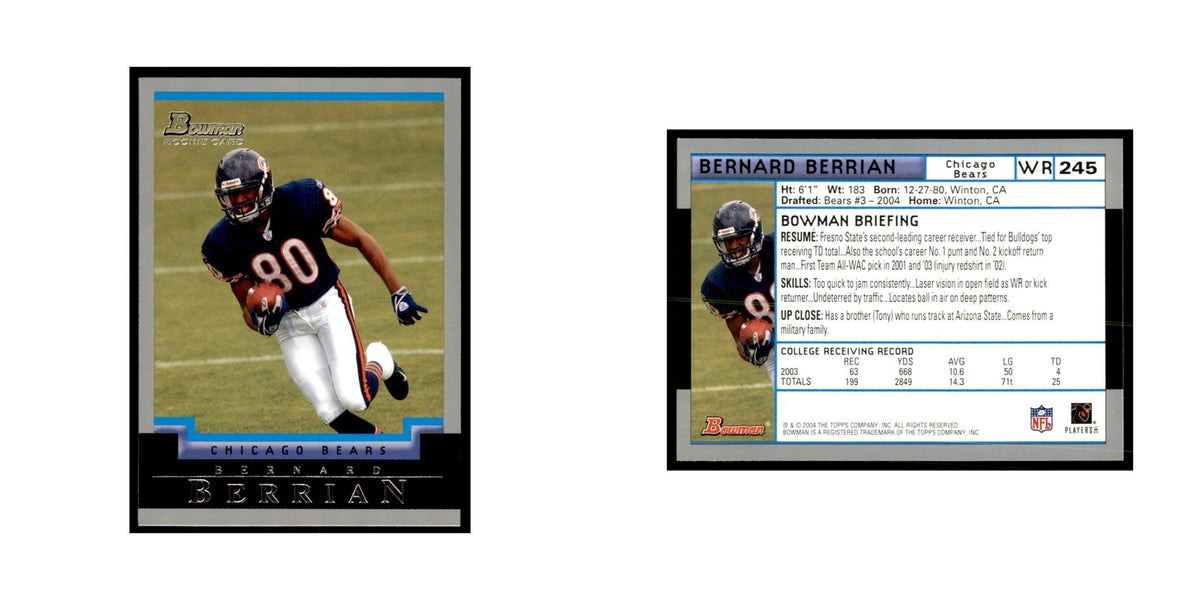 2004 Bowman Bernard Berrian RC Football Cards #245