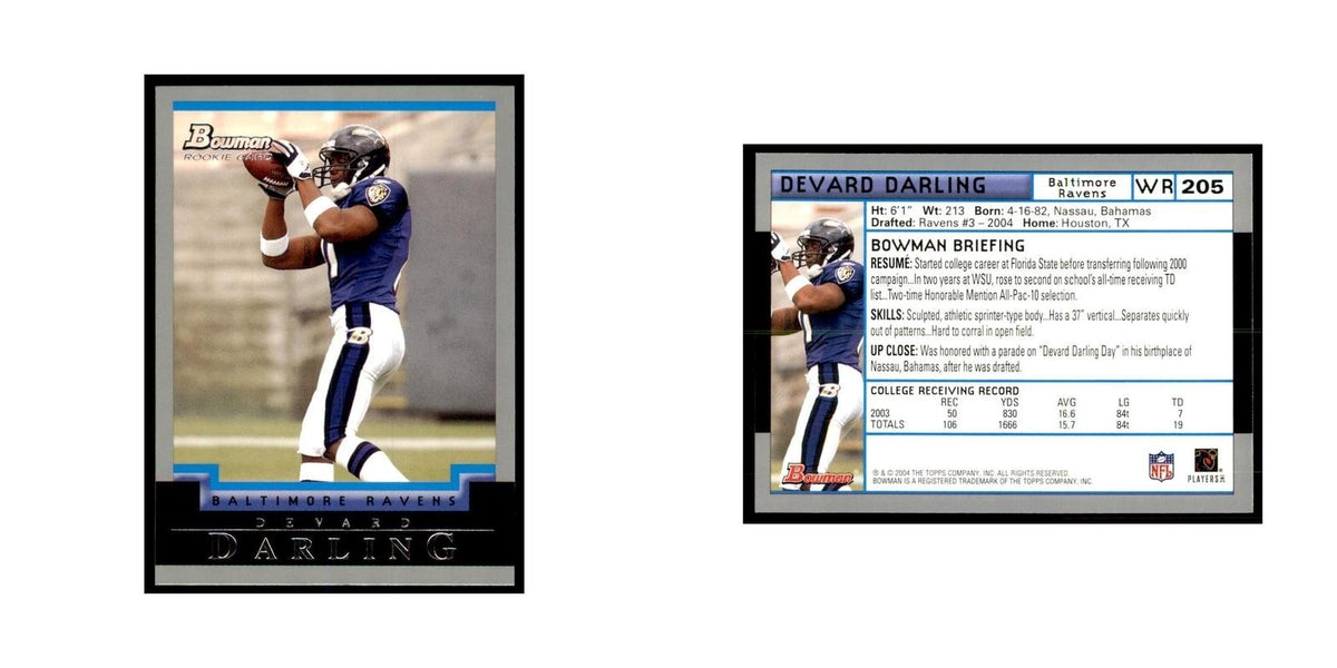2004 Bowman Devard Darling RC Football Cards #205