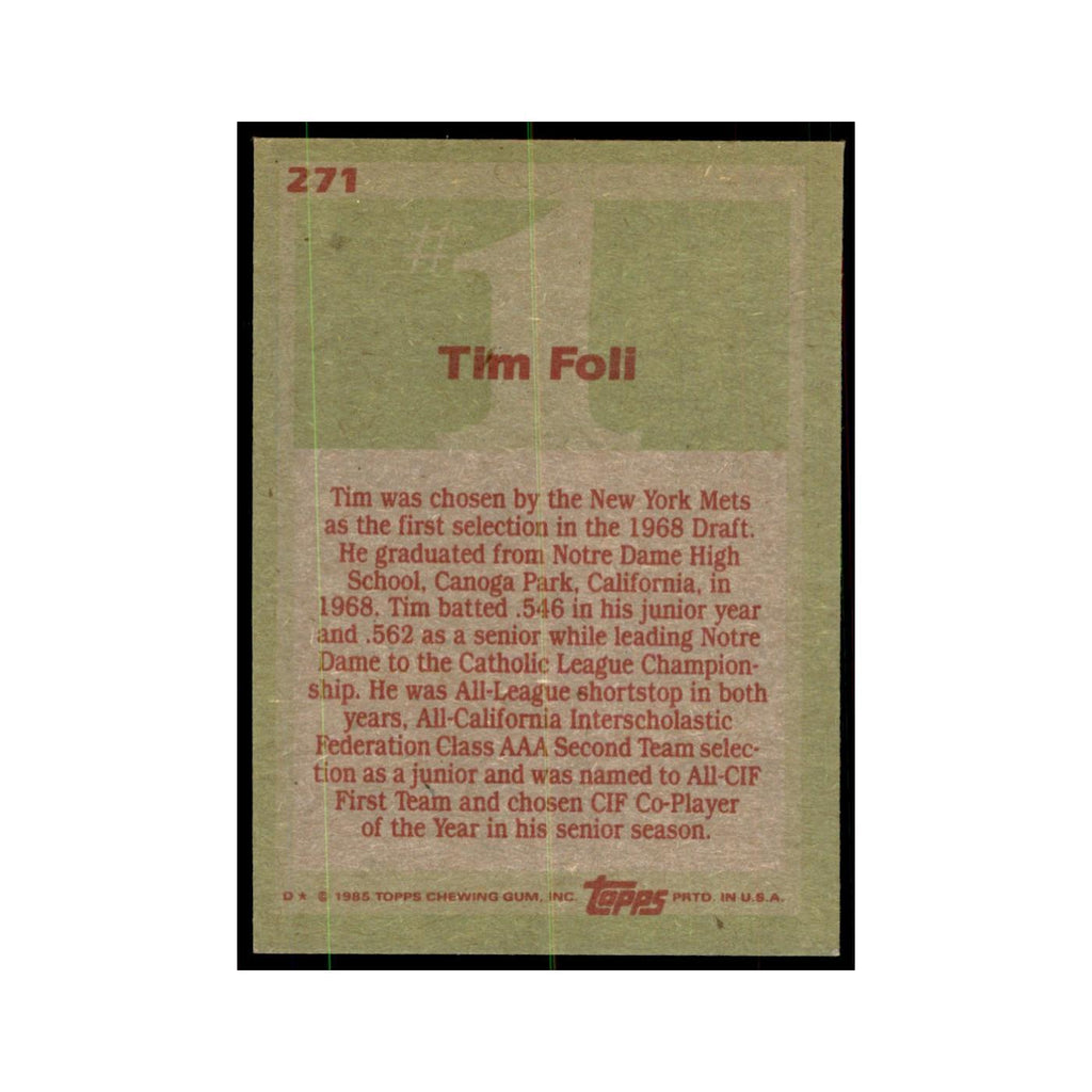 1985 Topps Tim Foli Baseball Cards #271