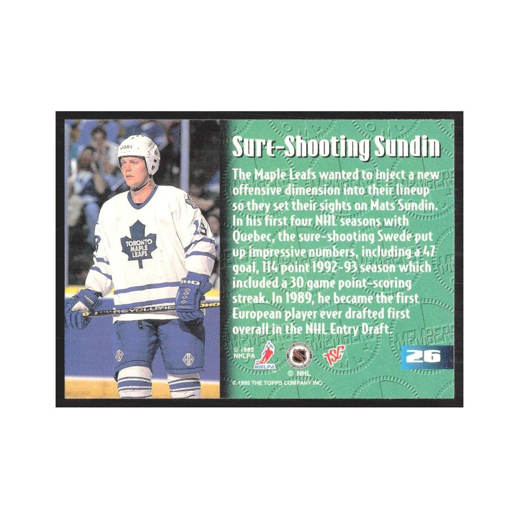 1995 Stadium Club Members Only Mats Sundin Toronto Maple Leafs #26