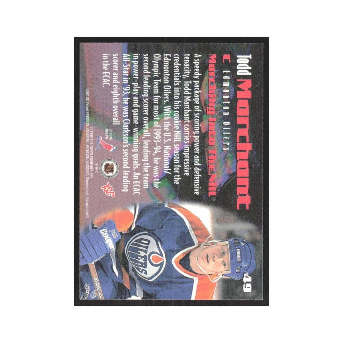 1995 Stadium Club Members Only Todd Marchant Edmonton Oilers #49