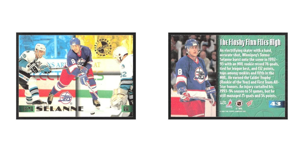 1995 Stadium Club Members Only Teemu Selanne Winnipeg Jets #43