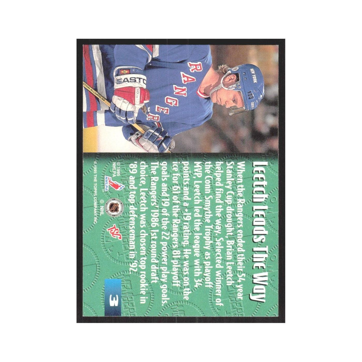 1995 Stadium Club Members Only Brian Leetch New York Rangers #3