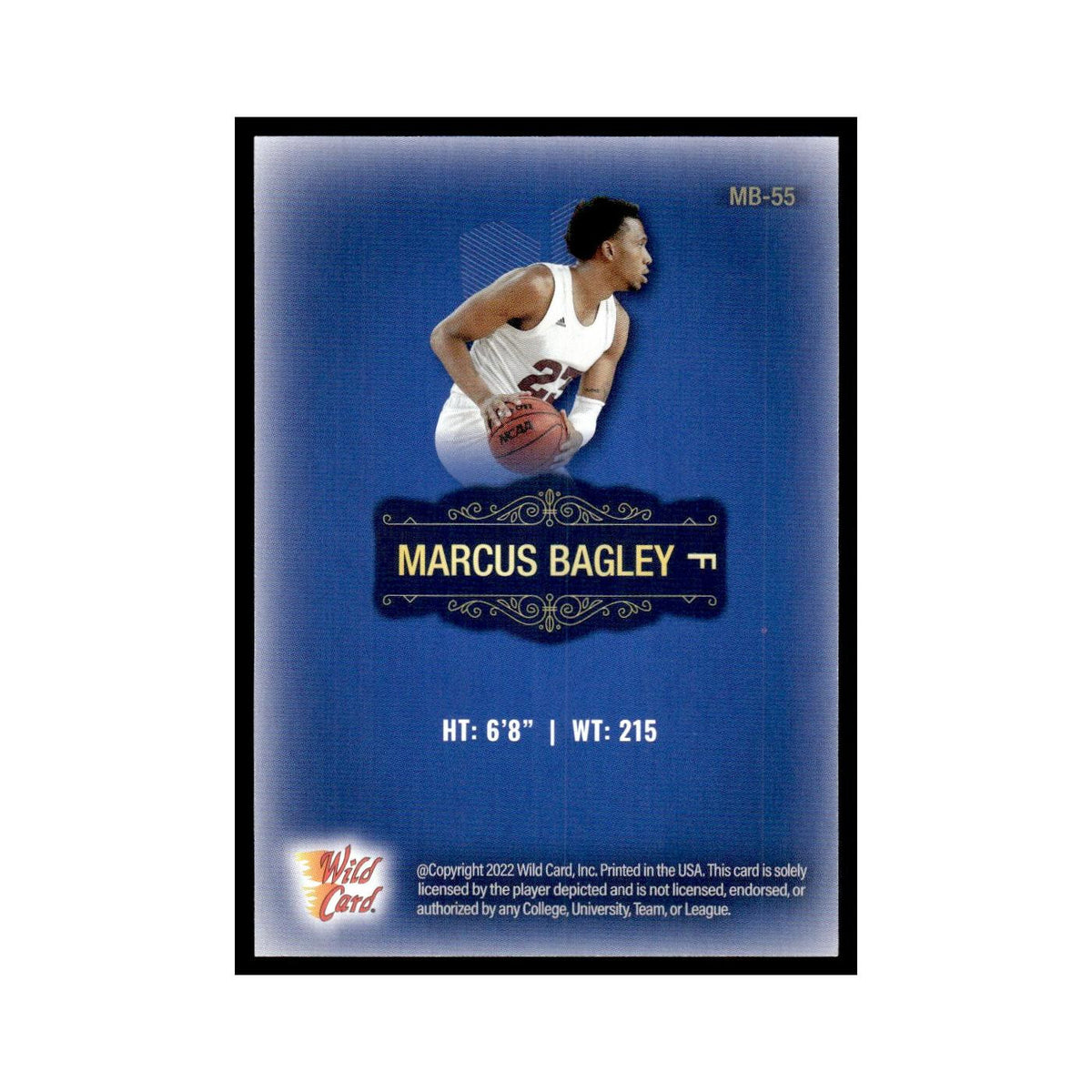 Marcus Bagley 2022 Wild Card Matte #MB-55 Arizona State Sun Devils NM