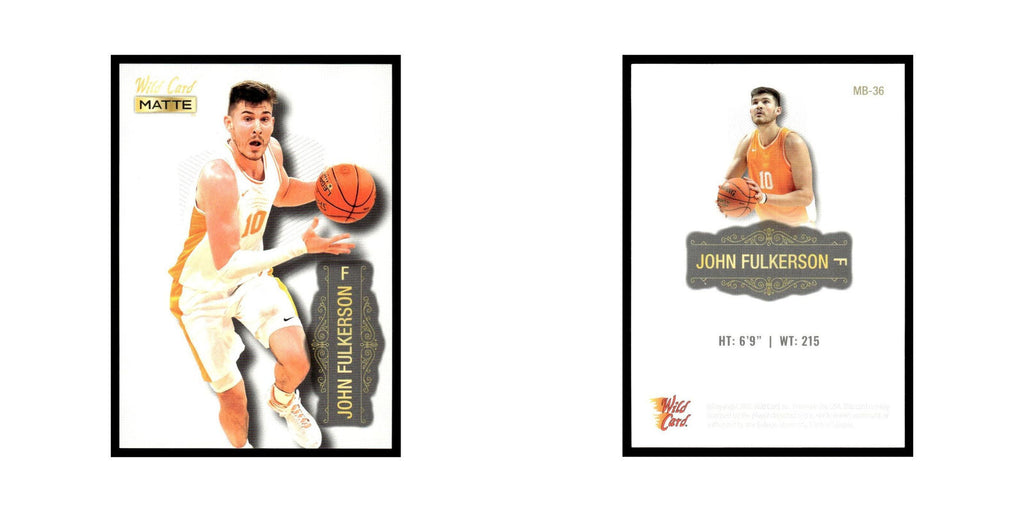 John Fulkerson 2022 Wild Card Matte #MB-36 Tennessee Volunteers NM