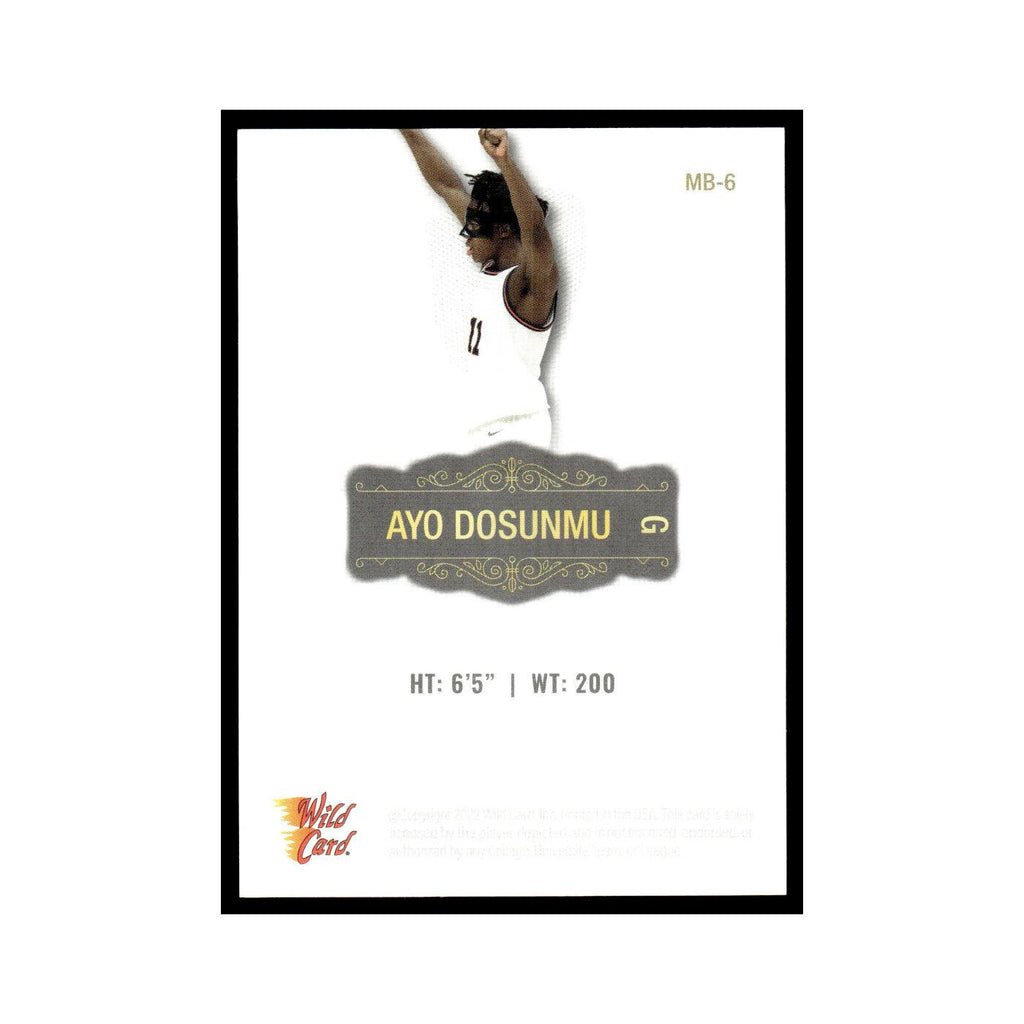 Ayo Dosunmu 2022 Wild Card Matte #MB-6 Chicago Bulls Basketball Card NM