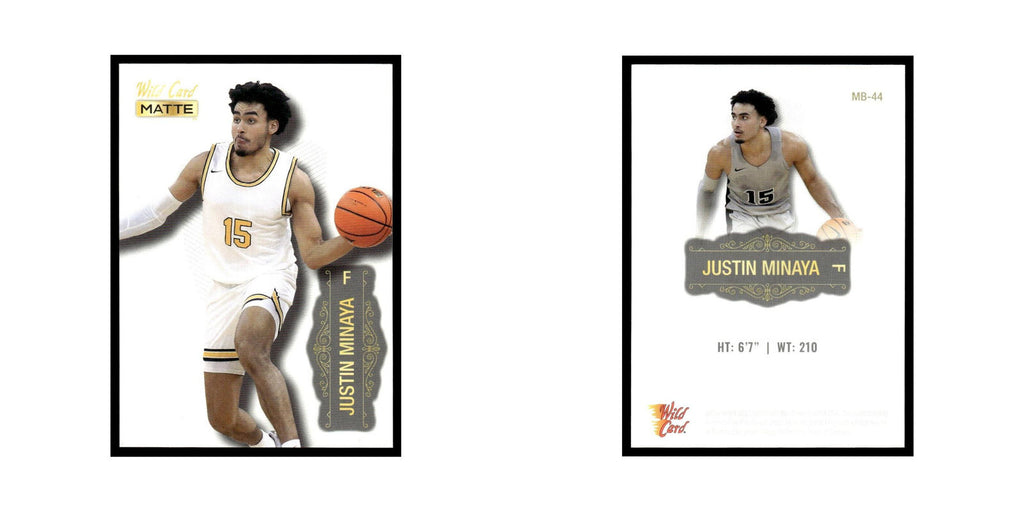 Justin Minaya 2022 Wild Card Matte #MB-44 Basketball Card NM