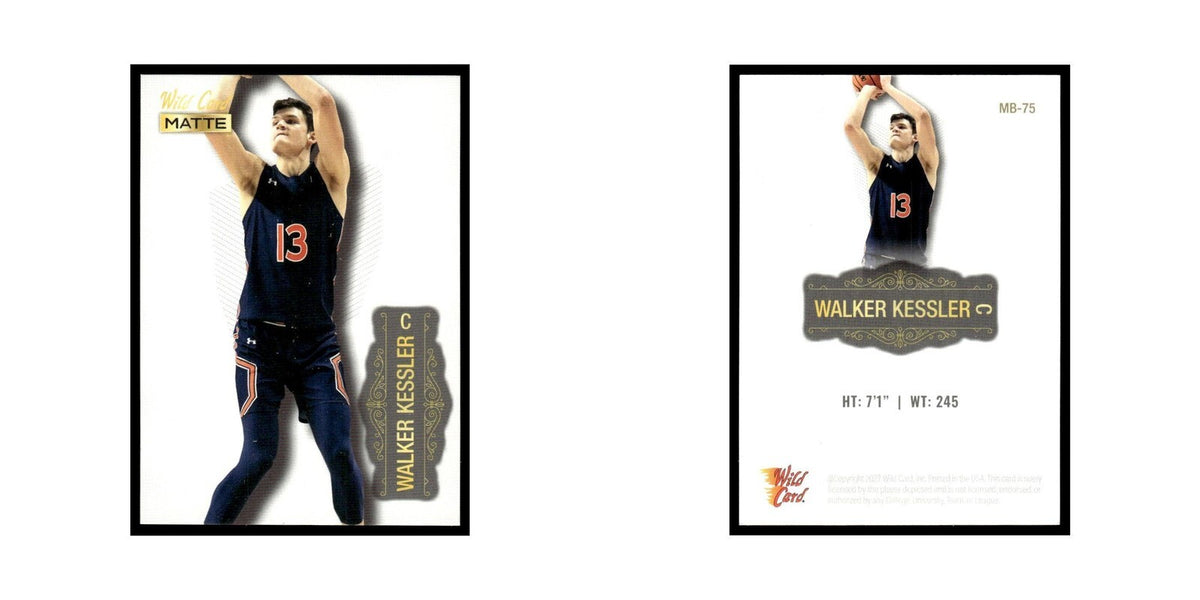 Walker Kessler 2022 Wild Card Matte #MB-75 Auburn Tigers Basketball Card NM