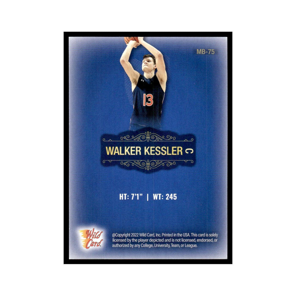 Walker Kessler 2022 Wild Card Matte #MB-75 Auburn Tigers Basketball Card NM