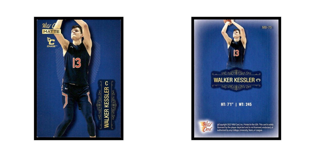 Walker Kessler 2022 Wild Card Matte #MB-75 Auburn Tigers Basketball Card NM