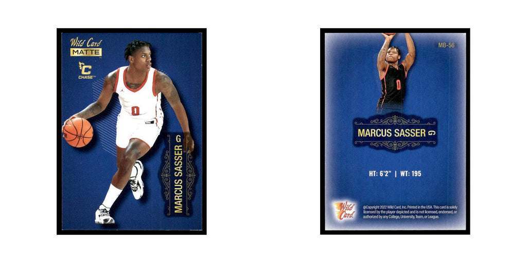 Marcus Sasser 2022 Wild Card Matte #MB-56 Houston Cougars Basketball Card NM
