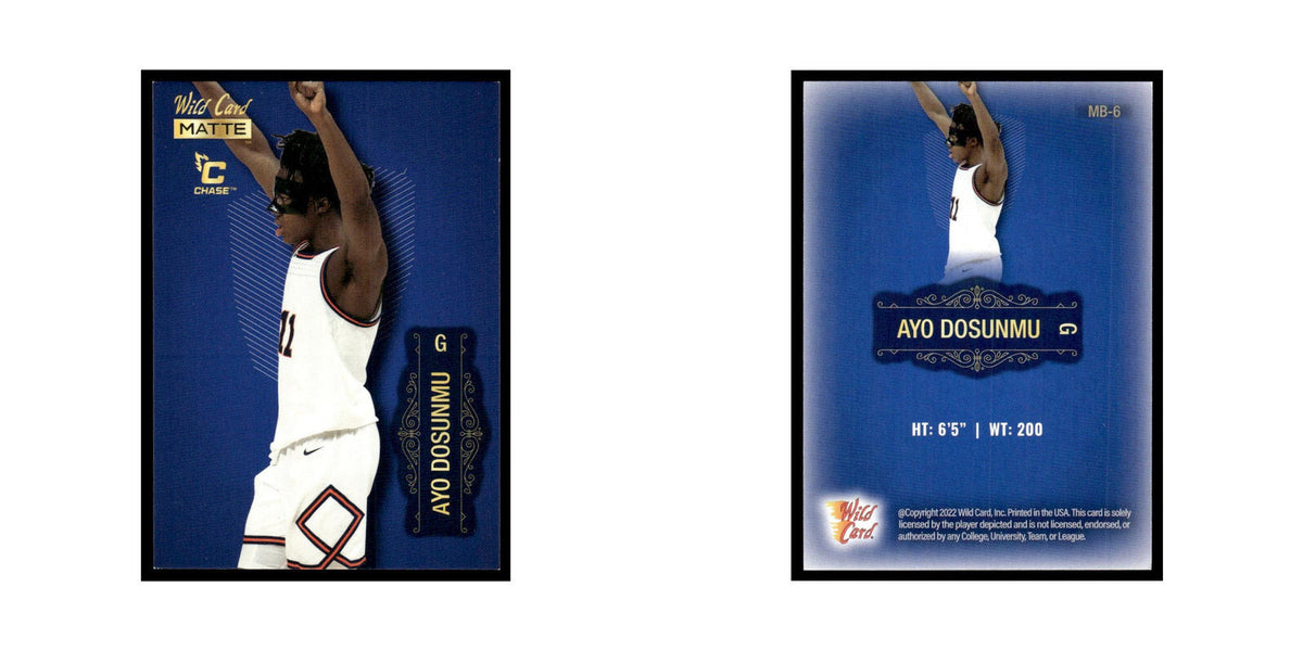 Ayo Dosunmu 2022 Wild Card Matte #MB-6 Chicago Bulls Basketball Card NM