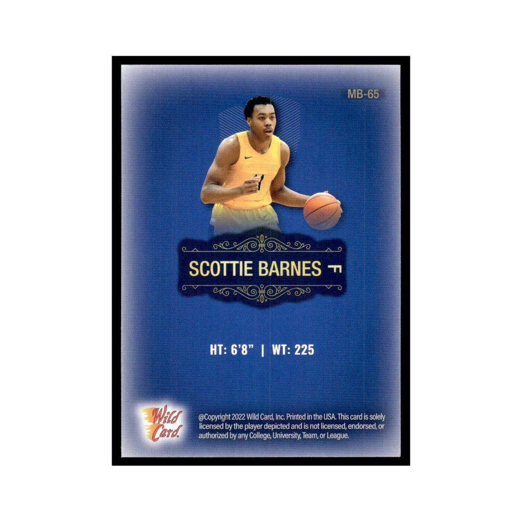 Scottie Barnes 2022 Wild Card Matte #MB-65 Toronto Raptors Basketball Card NM