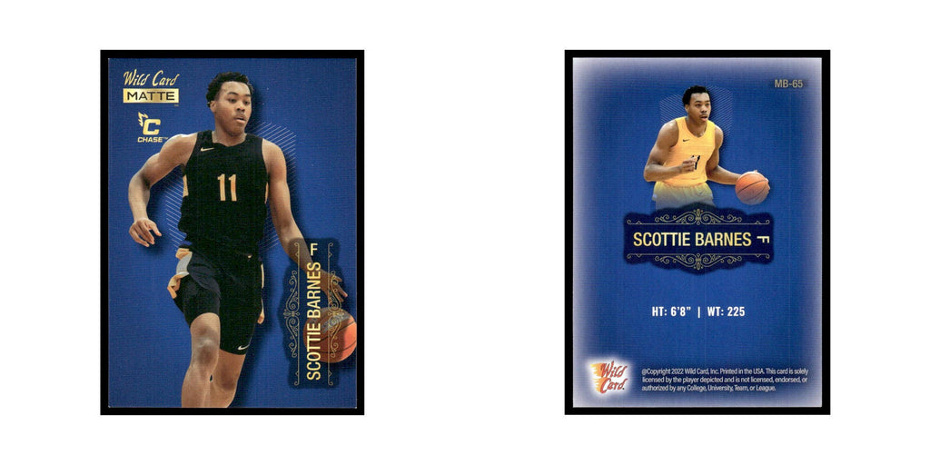 Scottie Barnes 2022 Wild Card Matte #MB-65 Toronto Raptors Basketball Card NM