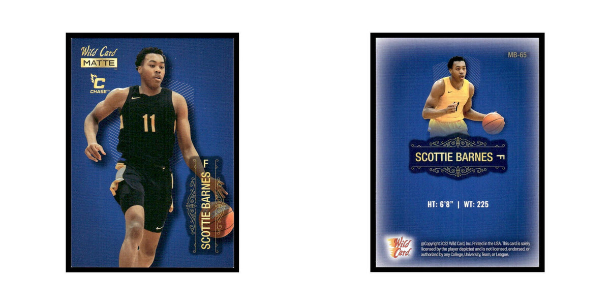Scottie Barnes 2022 Wild Card Matte #MB-65 Toronto Raptors Basketball Card NM