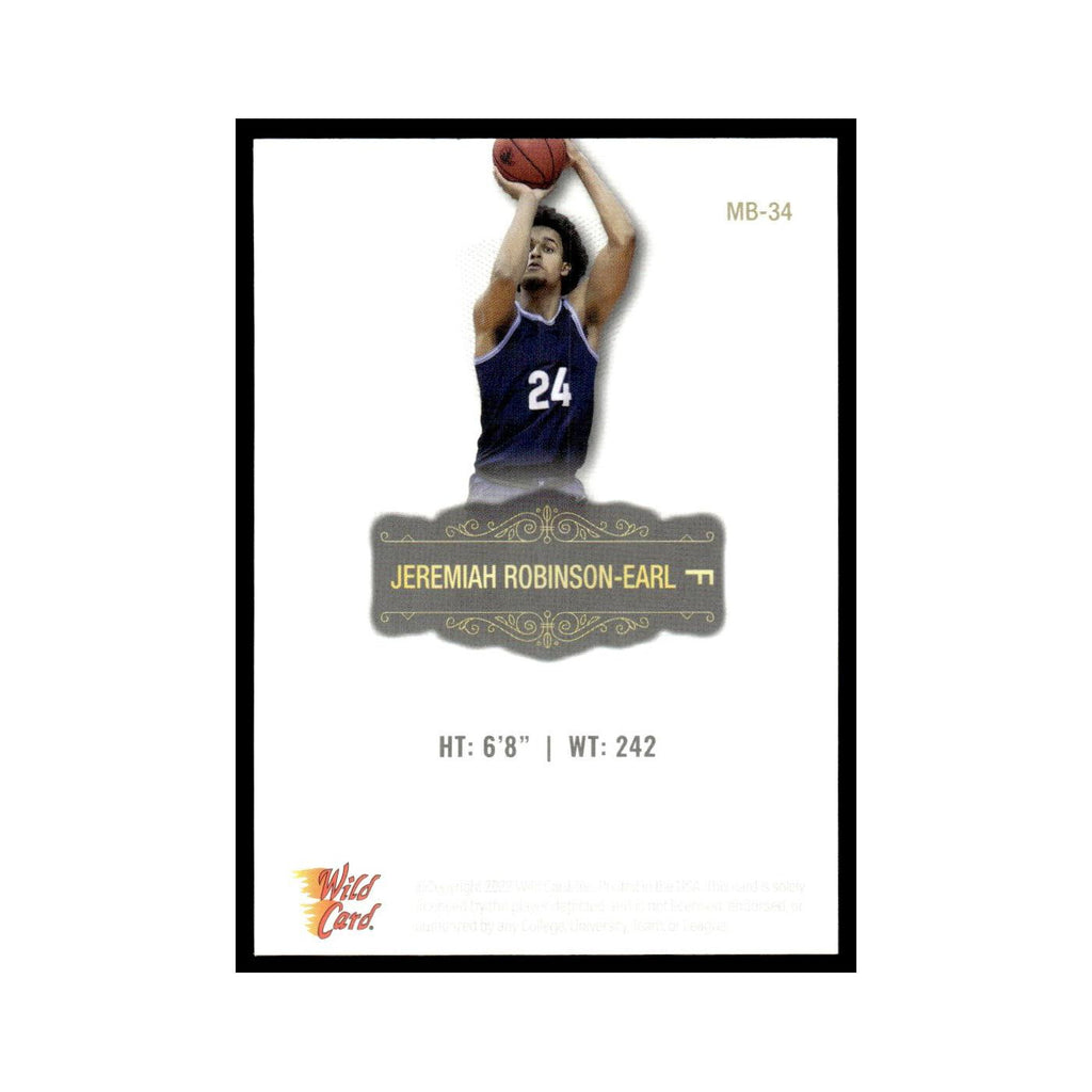 Jeremiah Robinson-Earl 2022 Wild Card Matte #MB-34 Basketball Card NM