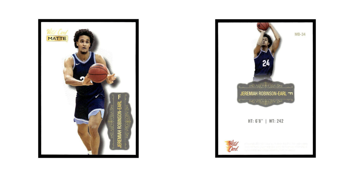 Jeremiah Robinson-Earl 2022 Wild Card Matte #MB-34 Basketball Card NM