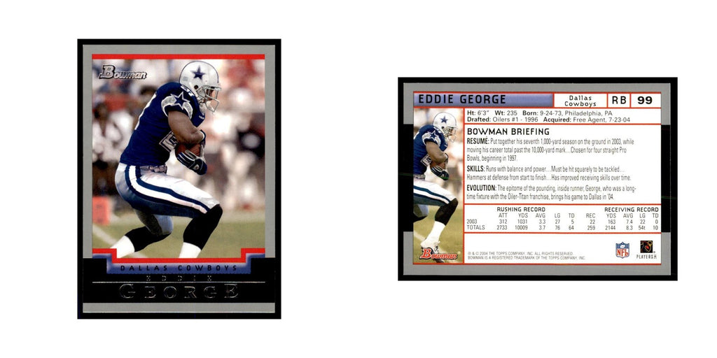 2004 Bowman Eddie George Football Cards #99
