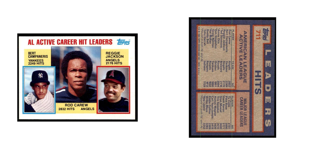 1984 Topps Campaneris/Carew/Jackson Baseball Cards #711