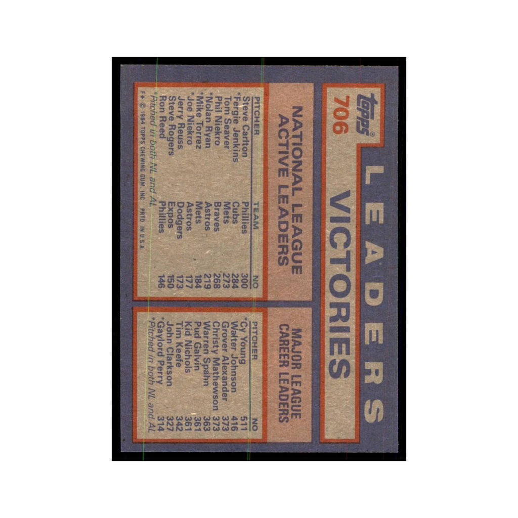 1984 Topps Jenkins/Carlton/Seaver Baseball Cards #706