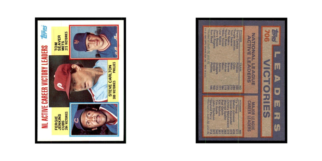 1984 Topps Jenkins/Carlton/Seaver Baseball Cards #706