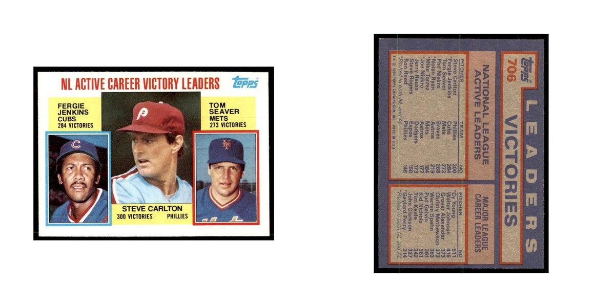 1984 Topps Jenkins/Carlton/Seaver Baseball Cards #706