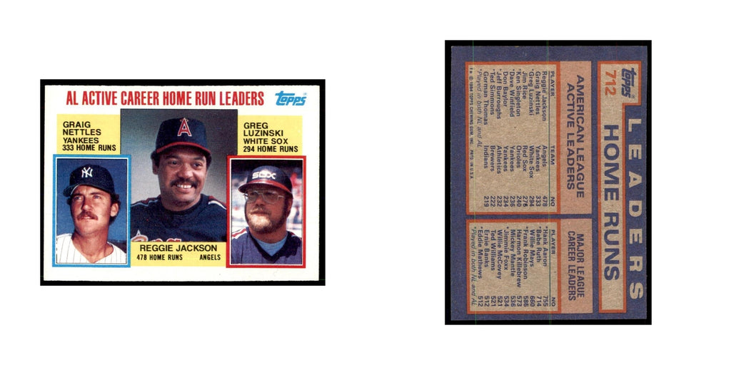 1984 Topps Nettles/Jackson/Luzinski Baseball Cards #712