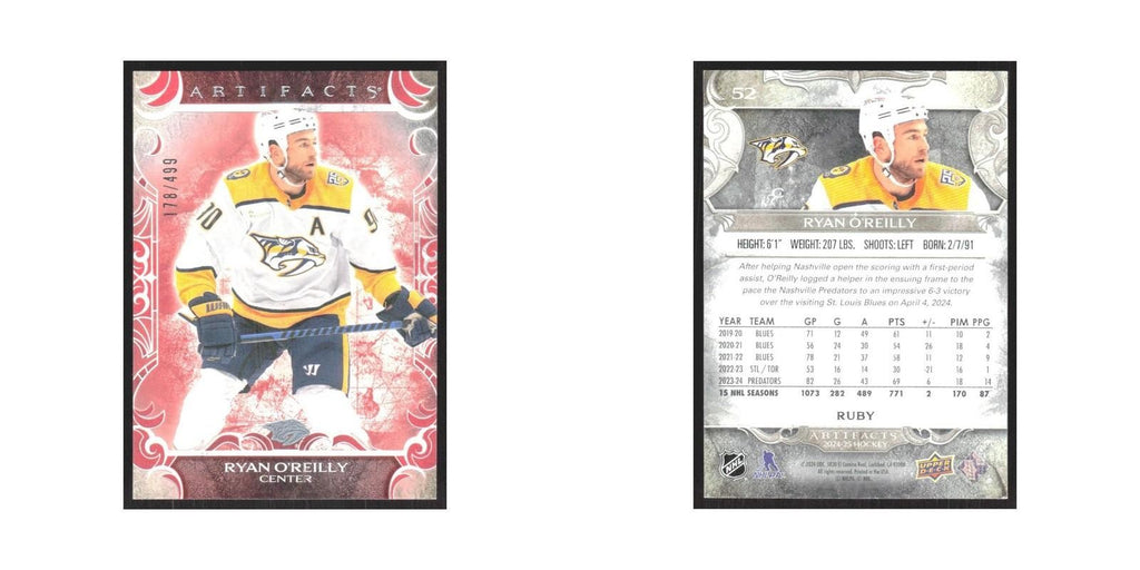 2024 Upper Deck Artifacts Ryan O'Reilly 178/499 Nashville Predators #52