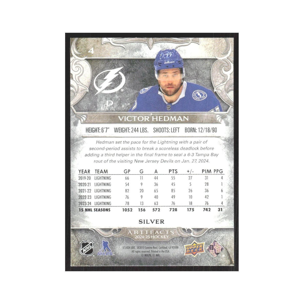 2024 Upper Deck Artifacts Victor Hedman Tampa Bay Lightning #4