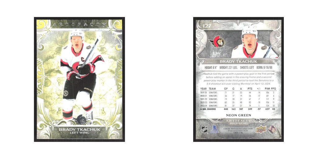 2024 Upper Deck Artifacts Brady Tkachuk Ottawa Senators #127