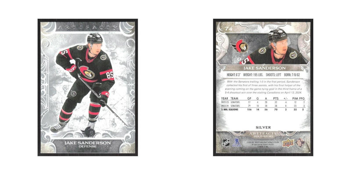 2024 Upper Deck Artifacts Jake Sanderson Ottawa Senators #74