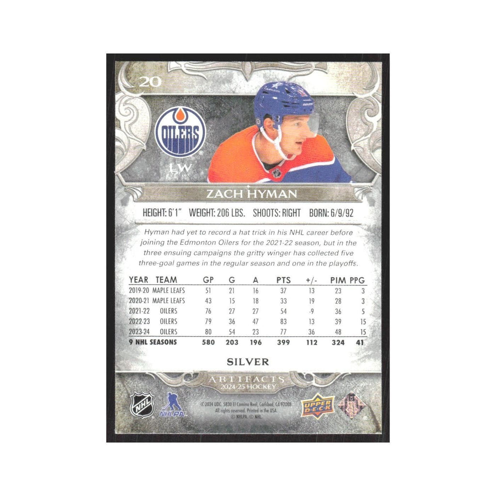 2024 Upper Deck Artifacts Zach Hyman Edmonton Oilers #20