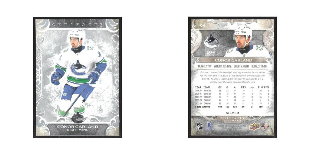 2024 Upper Deck Artifacts Conor Garland Vancouver Canucks #33