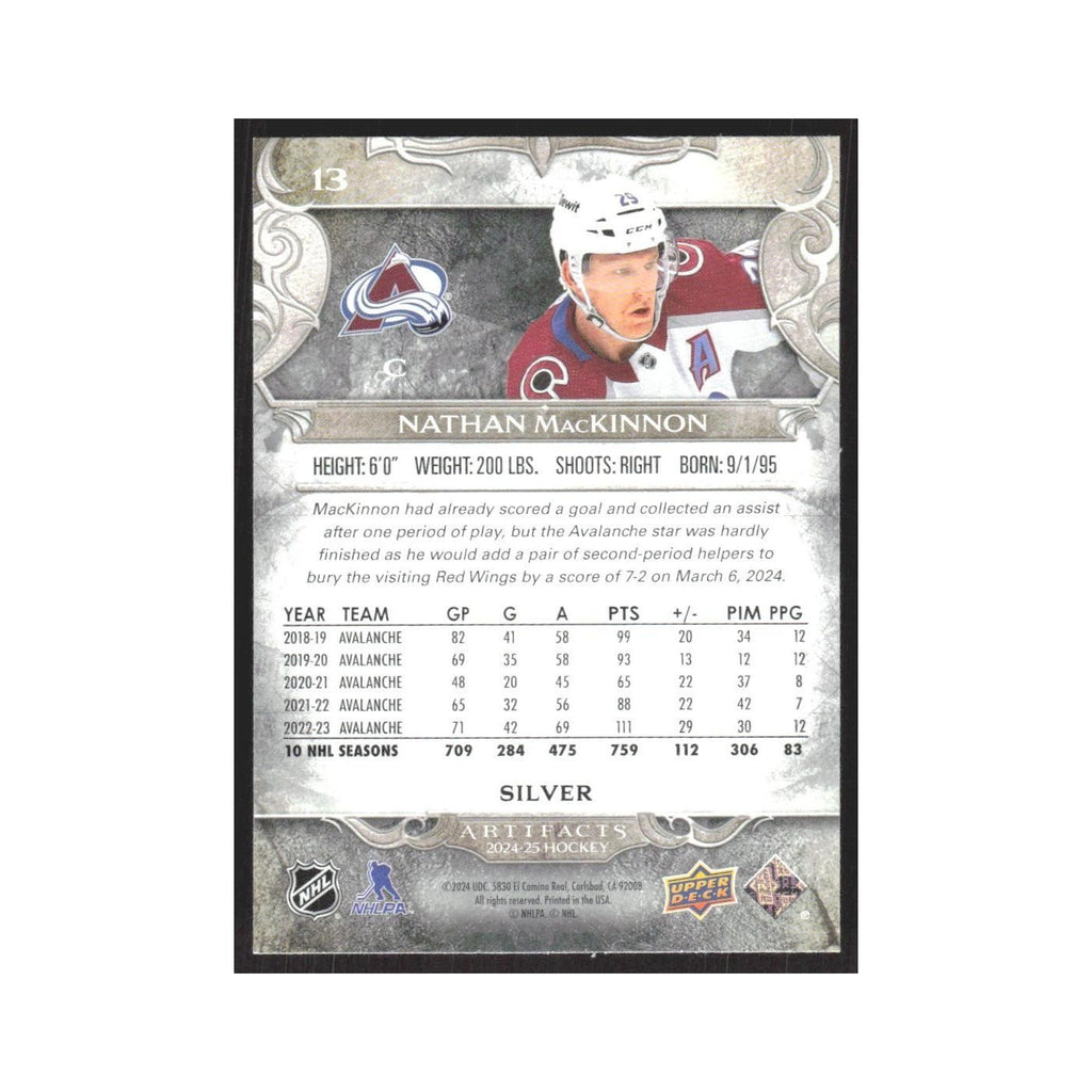 2024 Upper Deck Artifacts Nathan MacKinnon Colorado Avalanche #13