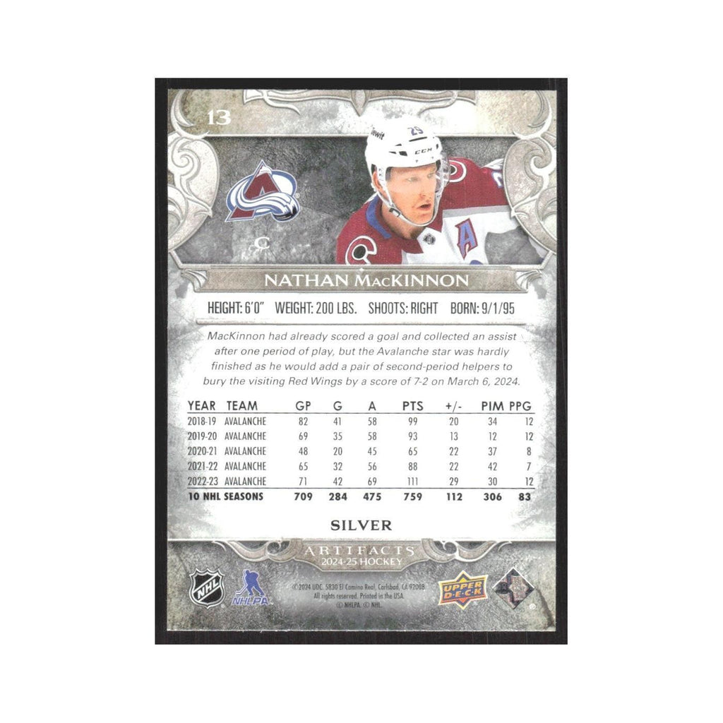 2024 Upper Deck Artifacts Nathan MacKinnon Colorado Avalanche #13
