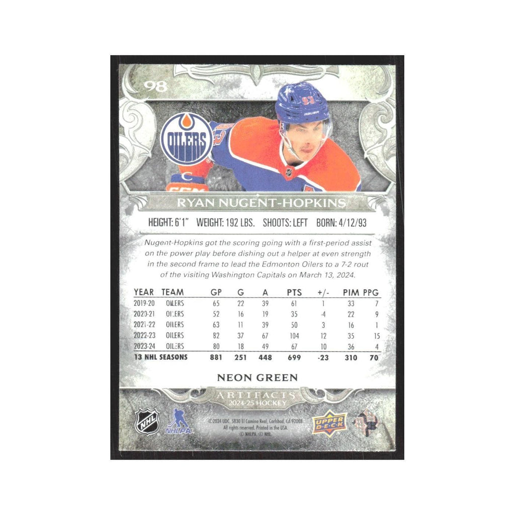 2024 Upper Deck Artifacts Ryan Nugent-Hopkins Edmonton Oilers #98