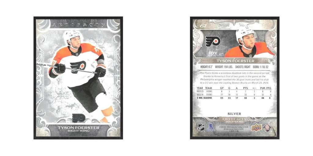 2024 Upper Deck Artifacts Tyson Foerster Philadelphia Flyers #67
