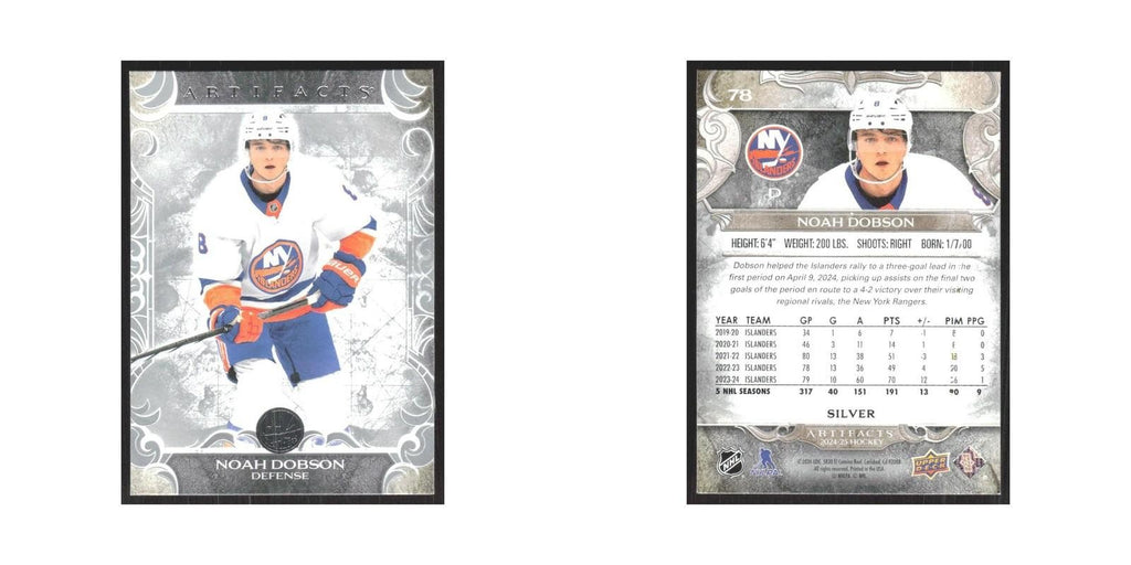 2024 Upper Deck Artifacts Noah Dobson New York Islanders #78