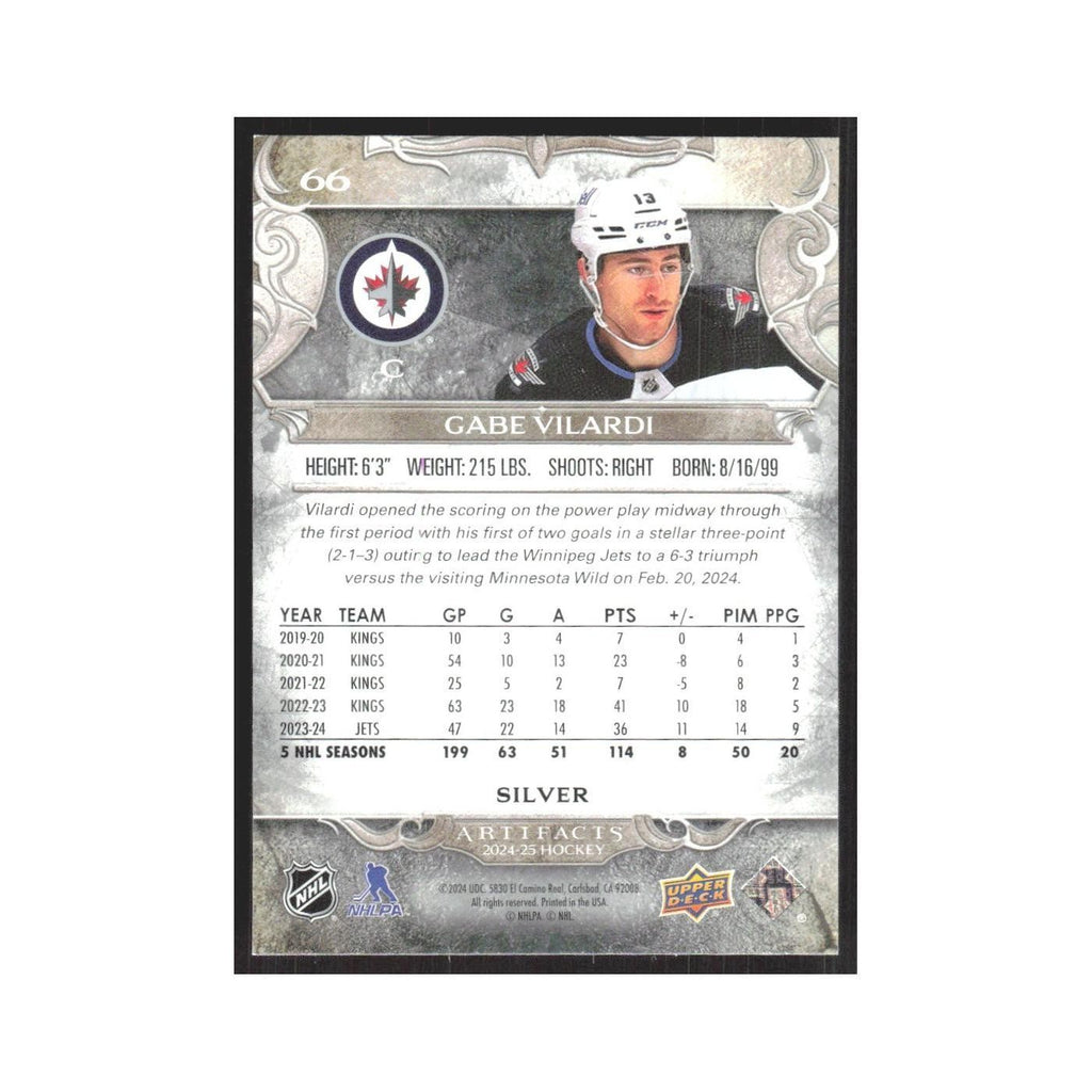2024 Upper Deck Artifacts Gabe Vilardi Winnipeg Jets #66