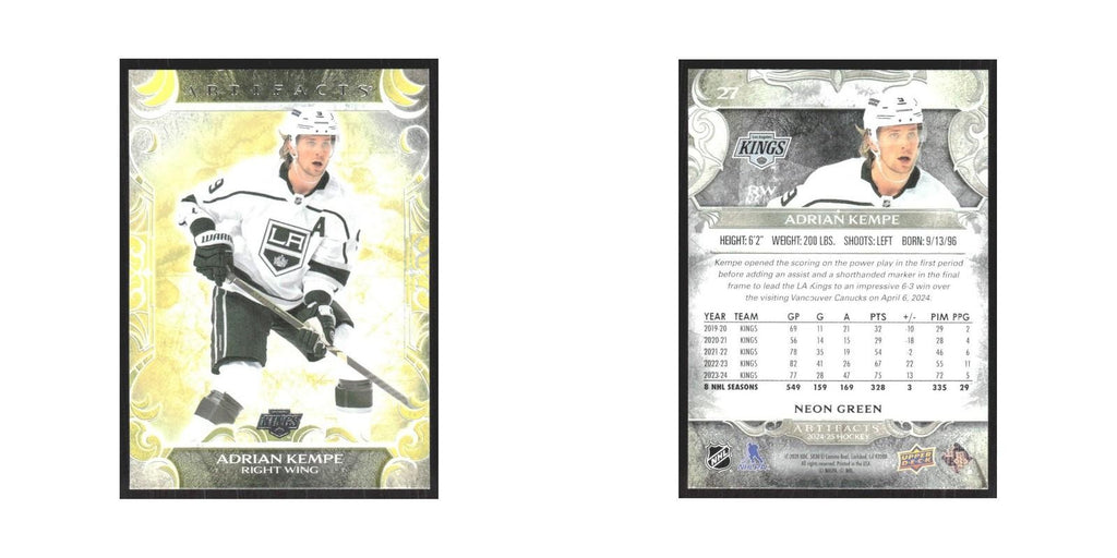 2024 Upper Deck Artifacts Adrian Kempe Los Angeles Kings #27