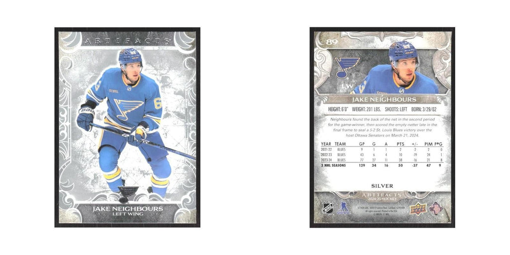 2024 Upper Deck Artifacts Jake Neighbours St. Louis Blues #89