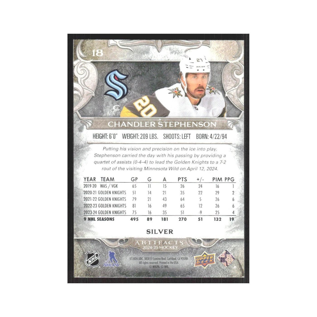 2024 Upper Deck Artifacts Chandler Stephenson Vegas Golden Knights #18