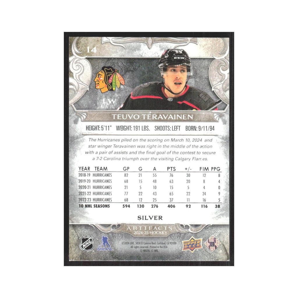 2024 Upper Deck Artifacts Teuvo Teravainen Chicago Blackhawks #14