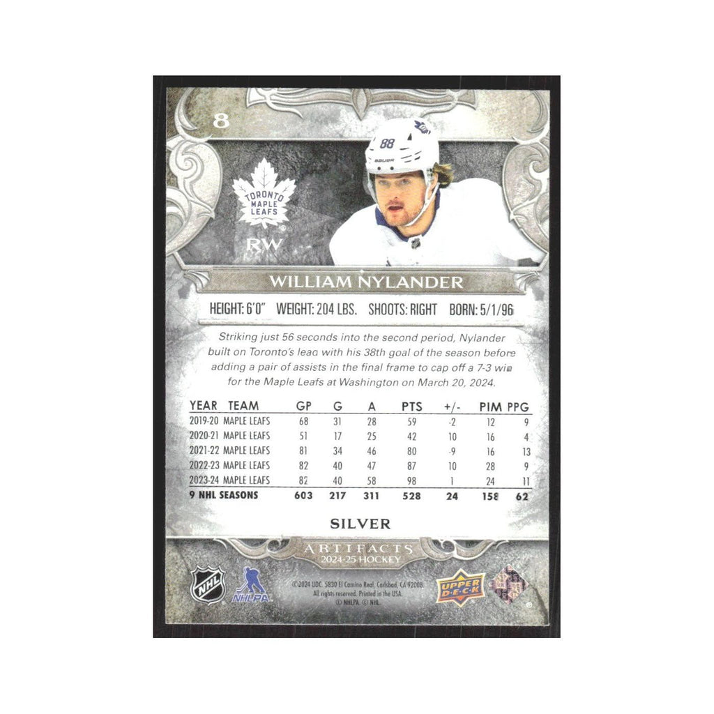 2024 Upper Deck Artifacts William Nylander Toronto Maple Leafs #8